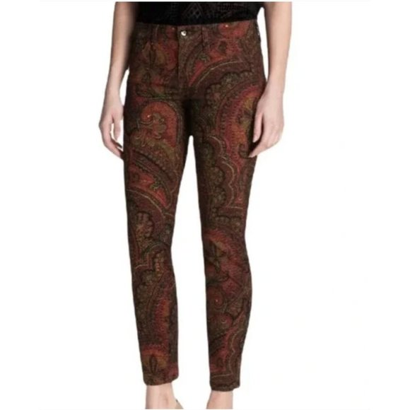 Lucky Brand Charlie Skinny Ankle Bohemian Boho Paisley Jeans Size 8/29 - Picture 2 of 8